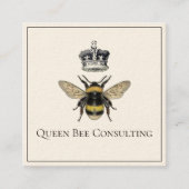 Queen Bee en Crown Consulting Vierkante Visitekaartje (Voorkant)