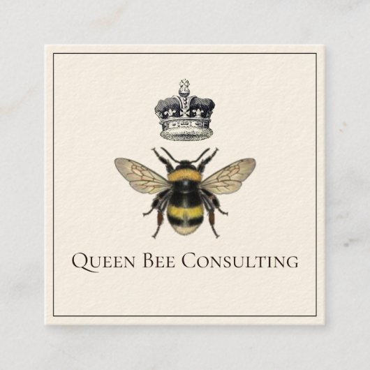 Queen Bee en Crown Consulting Vierkante Visitekaartje (Voorkant)