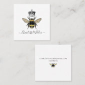Queen Bee en Crown Handgeschreven handtekening op  Contactkaartje (Voorkant / Achterkant)