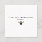 Queen Bee en Crown Handgeschreven handtekening op  Contactkaartje (Achterkant)