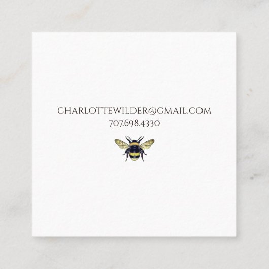 Queen Bee en Crown Handgeschreven handtekening op  Contactkaartje (Achterkant)