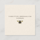 Queen Bee en Crown Handgeschreven handtekening op  Vierkante Visitekaartje (Achterkant)