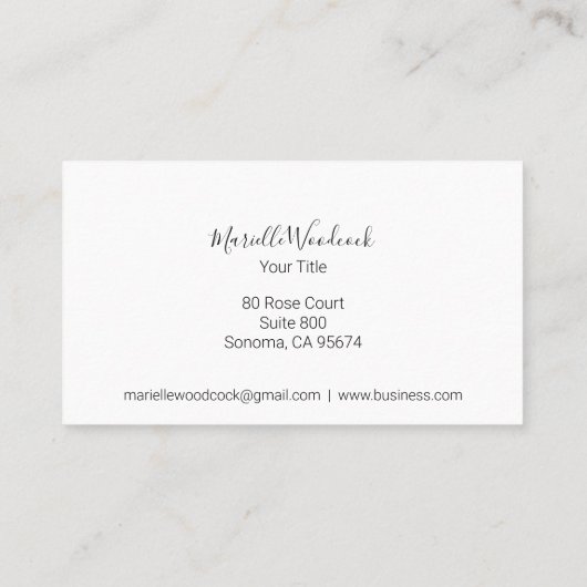 Queen Bee en Crown Laurel Logo Visitekaartje (Achterkant)