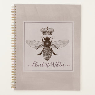Queen Bee en Crown Script Handtekening Planner