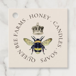 Queen Bee en Regal Crown Cream Apiary Bedankjes Labels