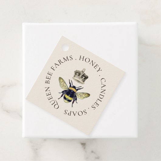 Queen Bee en Regal Crown Cream Apiary Bedankjes Labels (In situ)