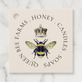 Queen Bee en Regal Crown Cream Apiary Bedankjes Labels (Voorkant)