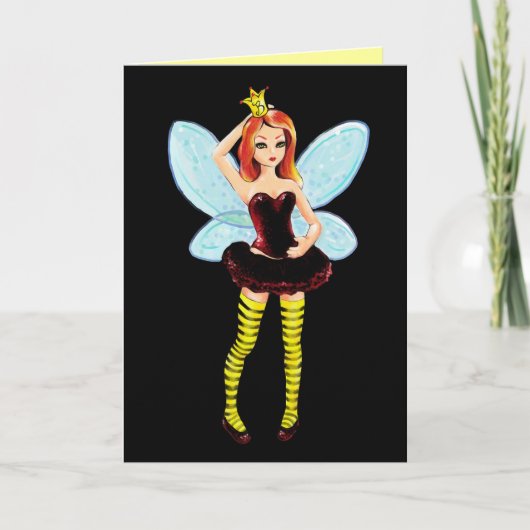 Queen Bee Fairy Verjaardag of Wenskaart Kaart (Voorkant)