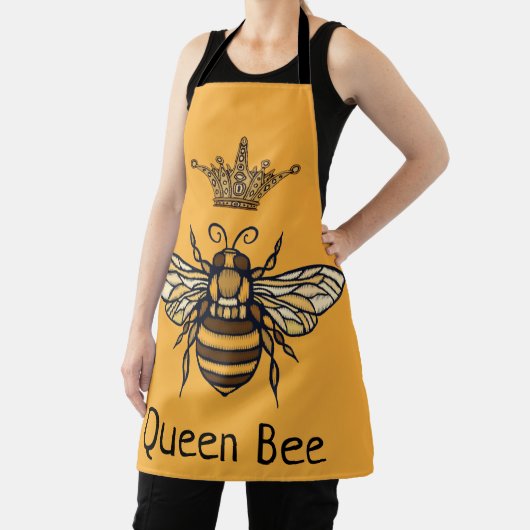 Queen Bee Fancy Crown Personalize Apron Schort (Insitu)