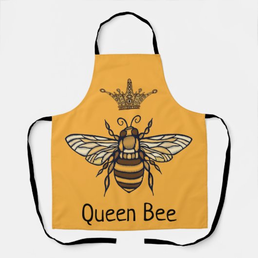 Queen Bee Fancy Crown Personalize Apron Schort (Voorkant)