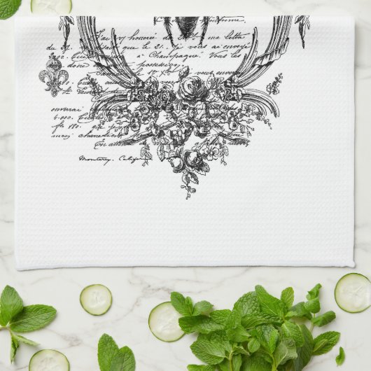 Queen Bee French Collage Kitchen Towel Theedoek (Gevouwen)