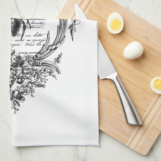 Queen Bee French Collage Kitchen Towel Theedoek (Quarter Fold)