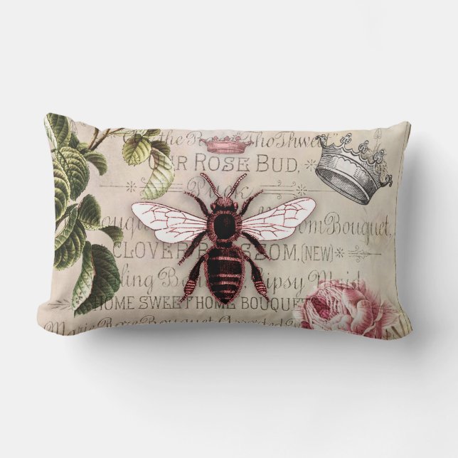 Queen Bee French Perfume Roos Bud Kussen (Voorkant)