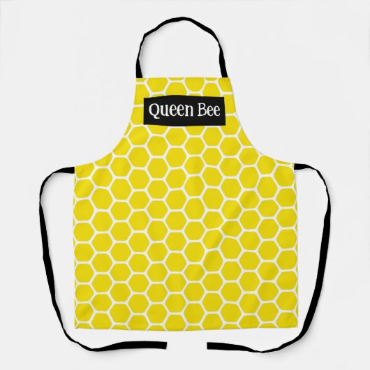 Queen Bee geel Schort (Voorkant)