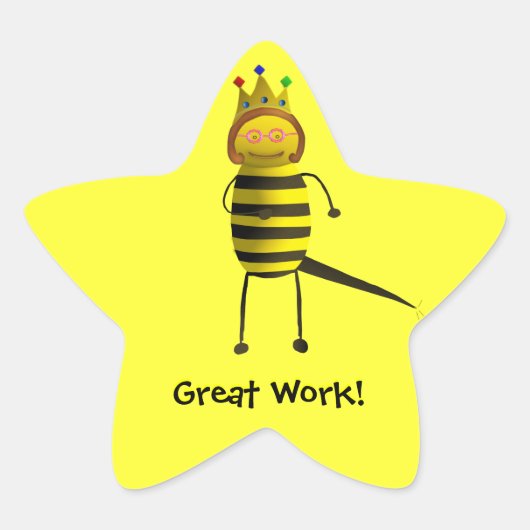 Queen Bee, geweldig werk! Ster Sticker (Voorkant)