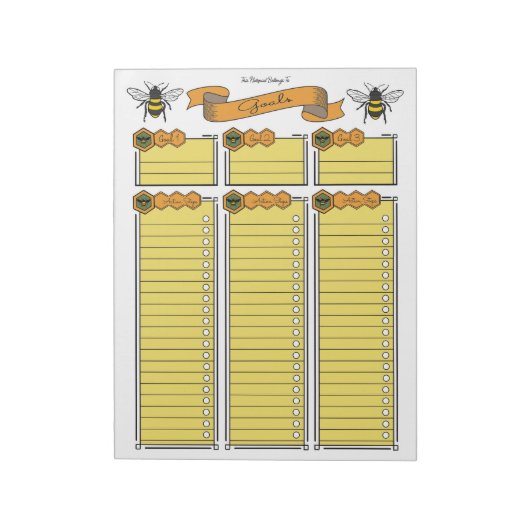 Queen Bee Goal Planner Custom Notitieblok (Linkerzijde)