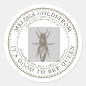 Queen Bee Goed om Queen Beekeeper ID Sticker te zi (Voorkant)