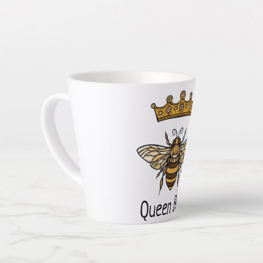 Queen Bee Gold Crown Latte Mok (Linkerhoek)