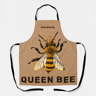 Queen Bee Gold Crown Long Apron Schort
