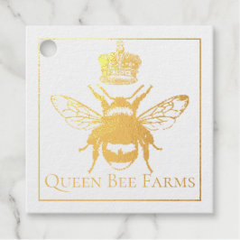 Queen Bee Gold Foil Apiary Zakelijke vakantie Bedankjes Labels