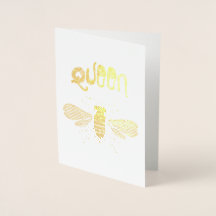 Queen Bee Gold Foil Wenskaart