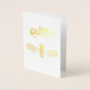 "Queen Bee" Gold Foil Wenskaart Folie Kaarten
