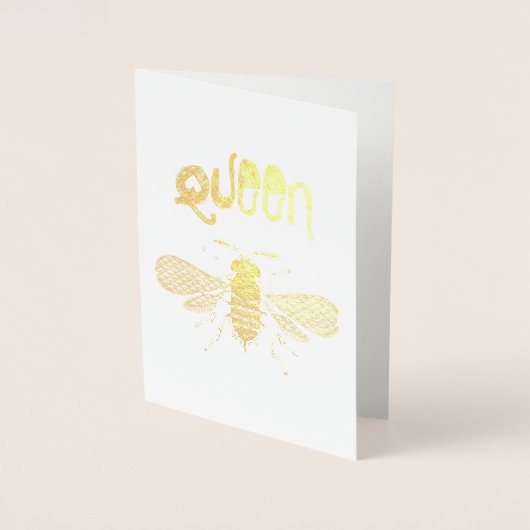 Queen Bee Gold Foil Wenskaart Folie Kaarten (Voorkant)