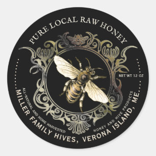 Queen Bee Gold  Lijst Honey Label Zwart