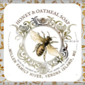 Queen Bee Gold Lijst Honey Soap Label