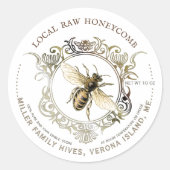 Queen Bee Gold  Lijst Raw Honeycomb Label (Voorkant)