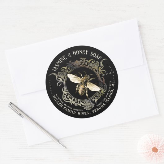 Queen Bee Gold Lijst SOAP Label Zwart (Envelop)