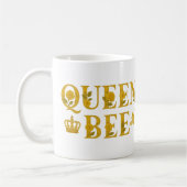 Queen Bee Gold Royal Crown Floral Honey Bee Koffiemok (Links)