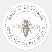 Queen Bee Good om Queen Property ID Sticker te zij (Voorkant)