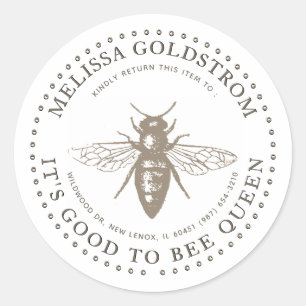 Queen Bee Good om Queen Property ID Sticker te zij