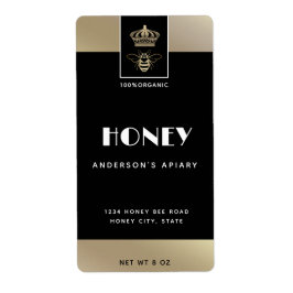 Queen bee goud minimalistische honing etiket