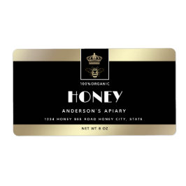 Queen bee goud minimalistische honing etiket