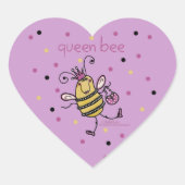 Queen Bee Hart Sticker (Voorkant)