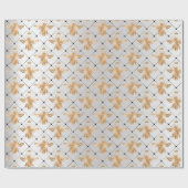 Queen Bee Honey Comb Grill Sepia Black Silver Gray Cadeaupapier (Vlak)