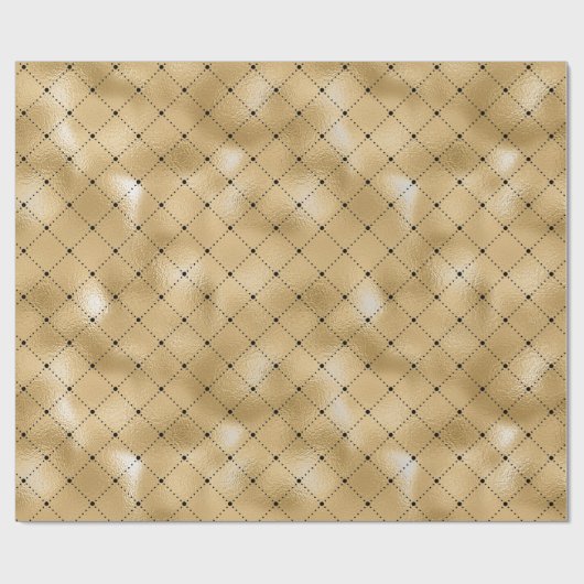 Queen Bee Honey Comb Sepia Black Gold Squares Cadeaupapier (Vlak)