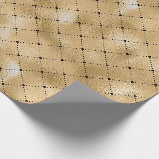 Queen Bee Honey Comb Sepia Black Gold Squares Cadeaupapier (Hoek)