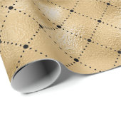 Queen Bee Honey Comb Sepia Black Gold Squares Cadeaupapier (Rol Hoek)