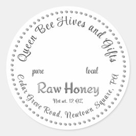  Queen Bee Honey Crown Script Wit Ronde Sticker