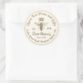 Queen Bee Honey Gold Crown Script Ivoor Ronde Sticker (Tas)