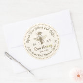 Queen Bee Honey Gold Crown Script Ivoor Ronde Sticker (Envelop)