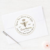 Queen Bee Honey Gold Crown Script Wit Ronde Sticker (Envelop)