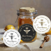 Queen Bee Honey Gold Crown Script Wit Ronde Sticker