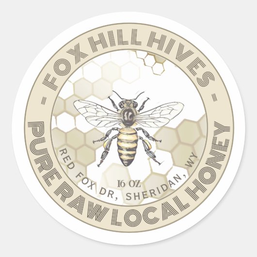 Queen Bee Honey Honingraat op White Label (Voorkant)