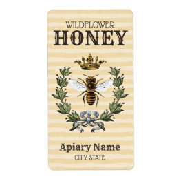 Queen Bee Honey Jar Etiket