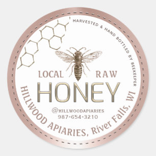 Queen Bee Honey Jar Label Lokale Raw Hand gebottel