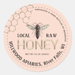 Queen Bee Honey Jar Label Lokale Raw Hand gebottel